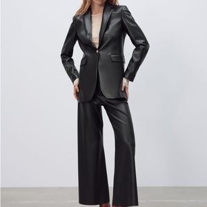 Zara faux leather blazer